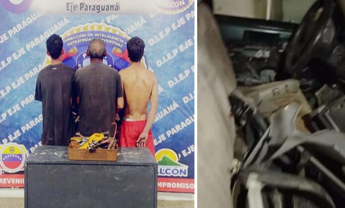 Capturan en flagrancia a tres sujetos hurtando en un galpón