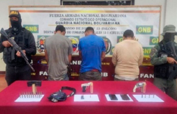 Tres-hombres-imputados-por-tráfico-ilícito-de-armas-y-municiones-en-Falcón