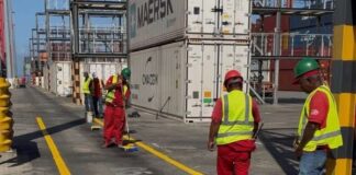 Inician demarcación en patios del puerto La Guaira
