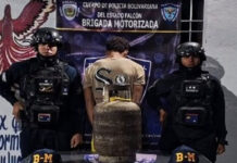 Intentó quemar a policías con un cilindro de gas en Falcón tras episodio de violencia de género