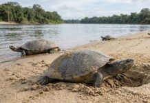 Más de un millón de ejemplares de la tortuga arrau han sido liberados