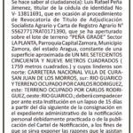 Cartel de Notificación Luis Rafael Peña