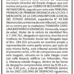 CARTEL DE CITACIÓN GRUPO BL C.A.