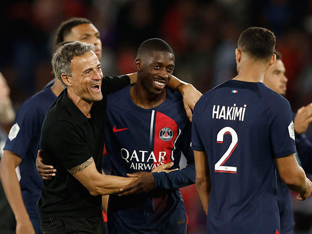 Luis-Enrique-y-Dembelé,-entrenador