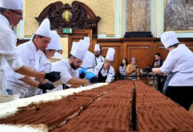 Otorgan a un tiramisú de 440,58 metros un nuevo récord Guinness