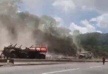 Reportan colisión entre dos vehículos de carga pesada en la ARC