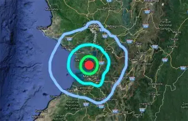 Registrado un sismo de magnitud 3,3 frente a las costas ecuatorianas