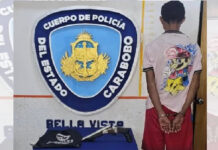 Policía de Carabobo aprehende a sujeto por porte ilícito de arma de fuego en el sur de Valencia