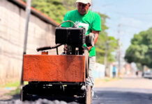 Avanza plan «Trabajar es la Vía» con bacheo y asfaltado en El Tierral y La Providencia