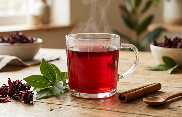 Beber té de laurel con jamaica ayuda a mejorar la salud digestiva