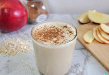 Receta de licuado de avena con manzana y canela para cuidar tu glucosa