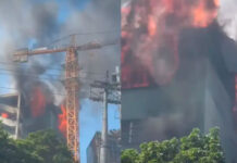Reportan incendio de fábrica en la zona industrial de Palo Verde, Caracas